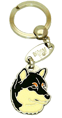 SHIBA INU TRICOLOR <br> (keyring, engraving included)